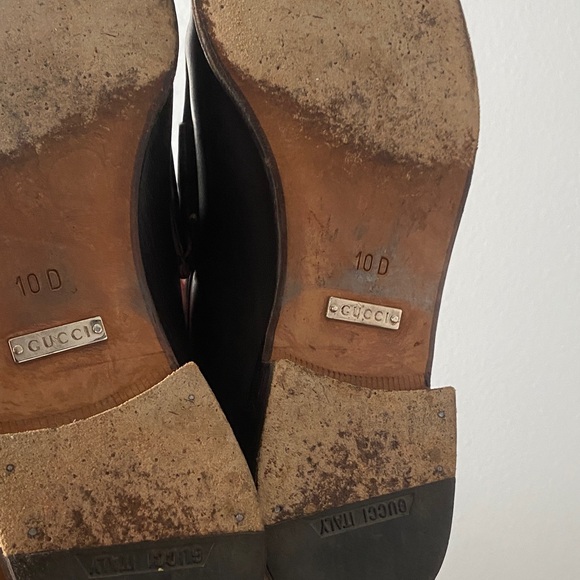 Gucci Dark Brown Leather Loafers with Silver Accents - Picture 7 of 8